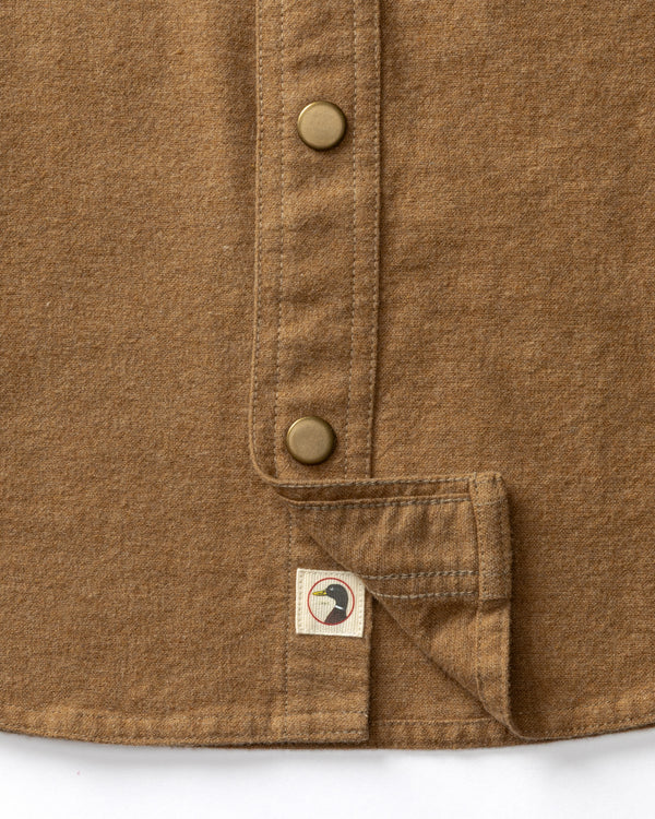 Brushed Canvas Snap Shirt - Pyne Solid - Bronze Brown