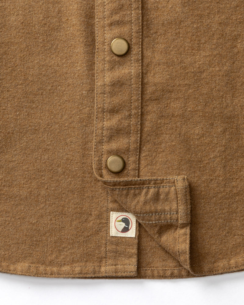 Brushed Canvas Snap Shirt - Pyne Solid - Bronze Brown