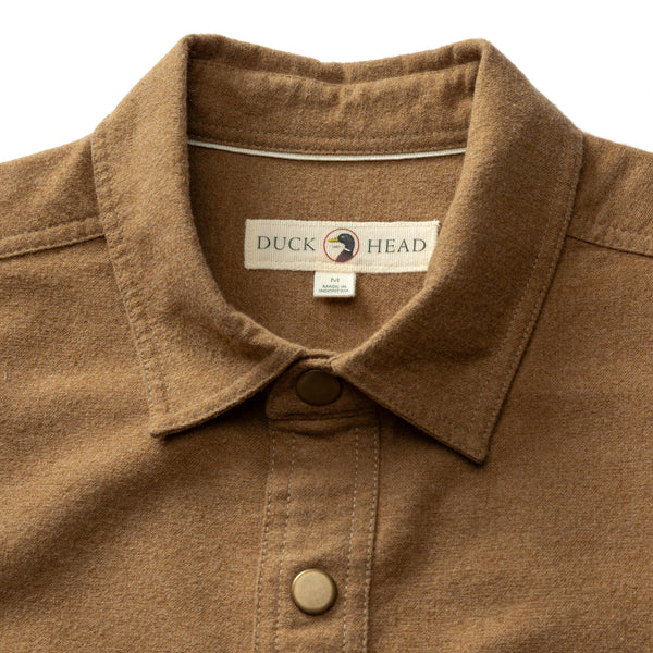 Brushed Canvas Snap Shirt - Pyne Solid - Bronze Brown