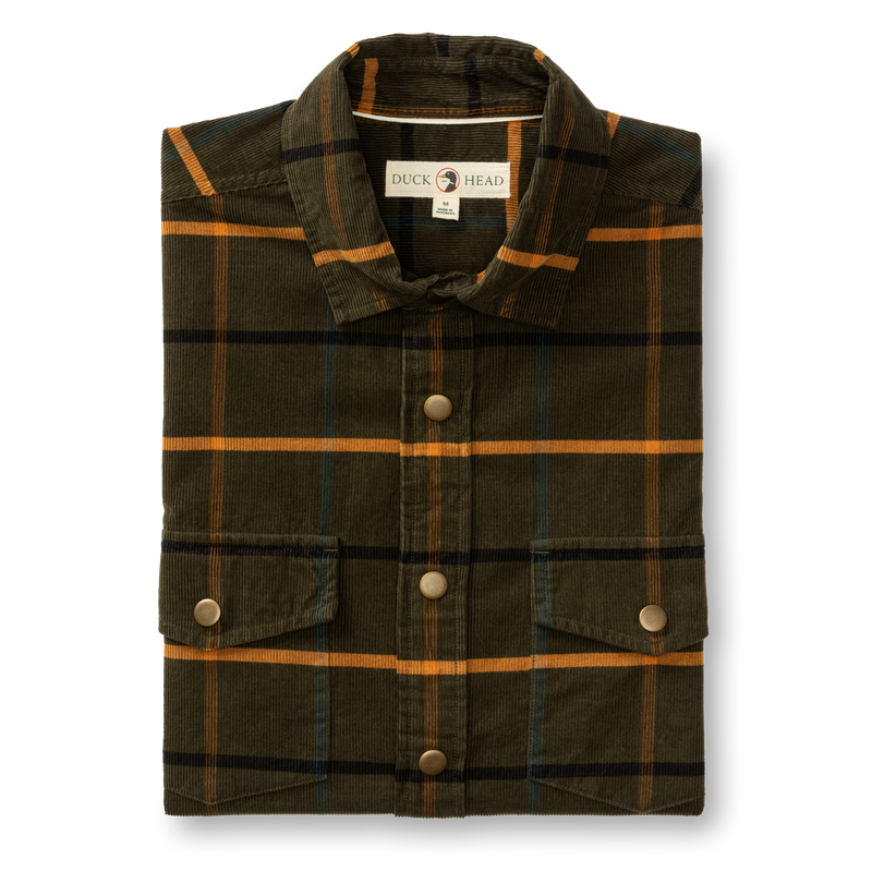 Corduroy Plaid Snap Shirt - Bankston Plaid - Deep Olive