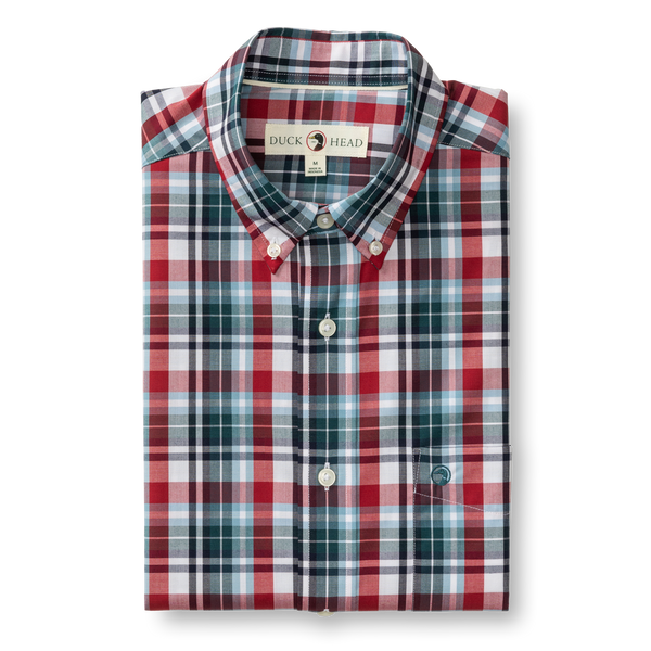Performance Poplin Sport Shirt - Clarke Plaid - Emerald Green