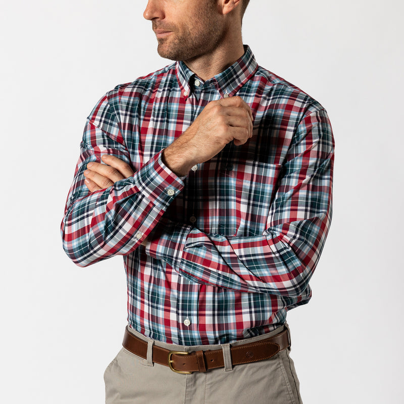 Performance Poplin Sport Shirt - Clarke Plaid - Emerald Green