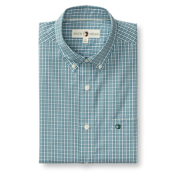 Performance Poplin Sport Shirt - Coker Plaid - Glacier Blue