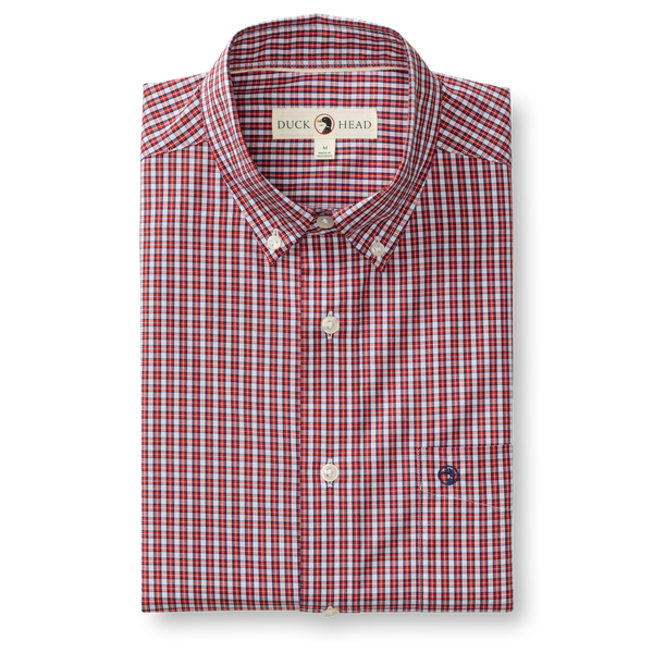 Performance Poplin Sport Shirt - Coker Plaid - Red