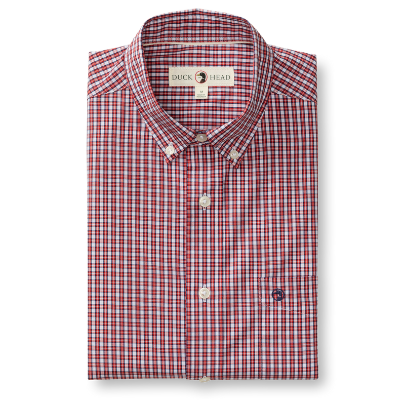 Performance Poplin Sport Shirt - Coker Plaid - Red