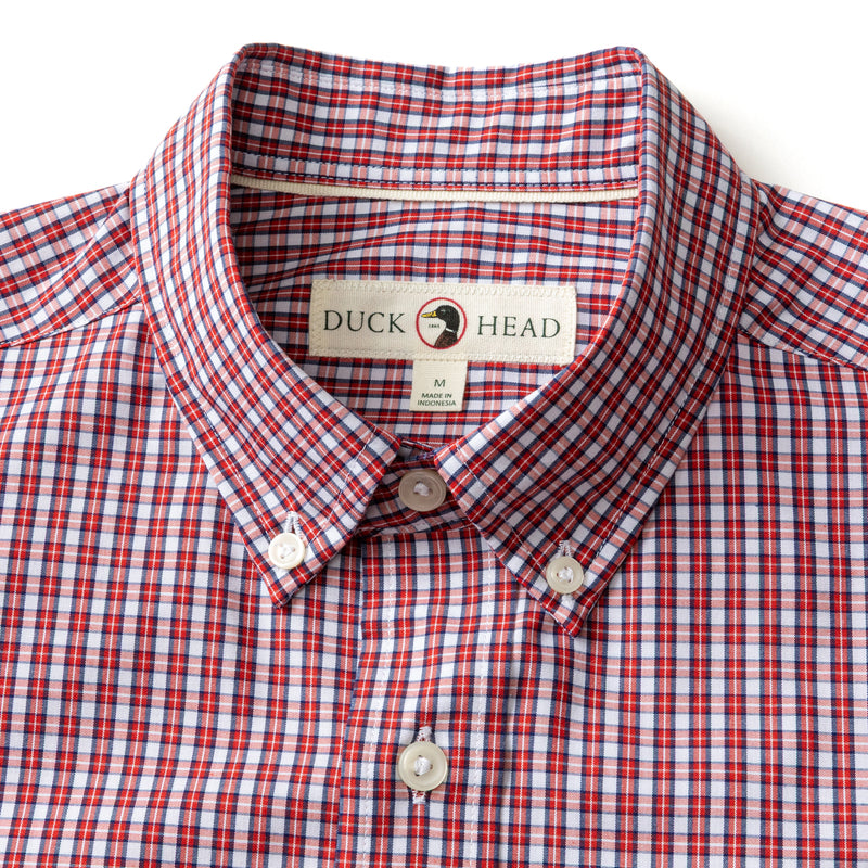 Performance Poplin Sport Shirt - Coker Plaid - Red