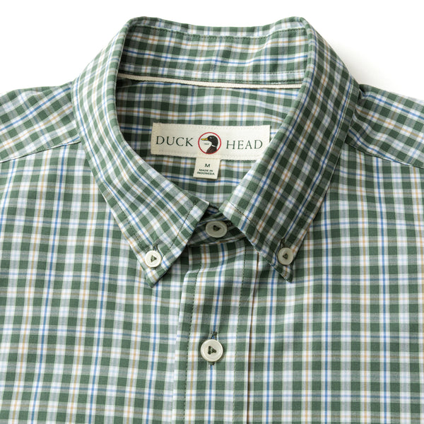 Performance Poplin Sport Shirt - Fallon Plaid - Duck Green