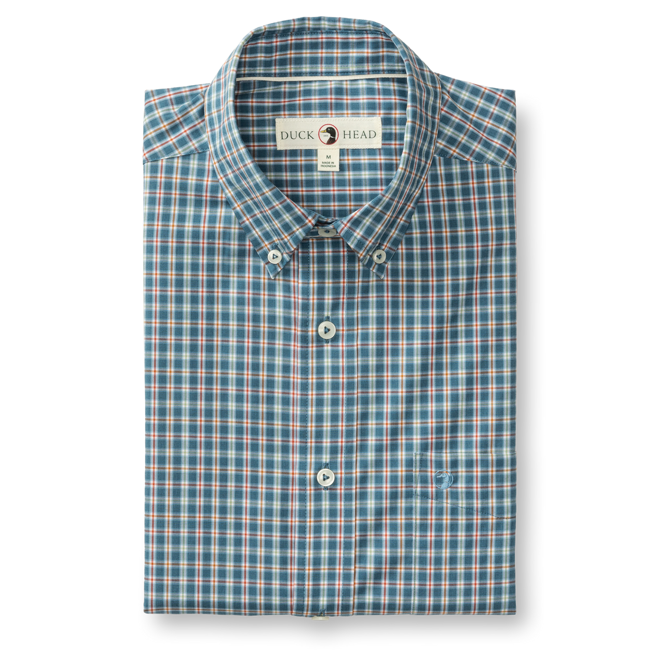 Performance Poplin Sport Shirt - Fallon Plaid - Teal Blue