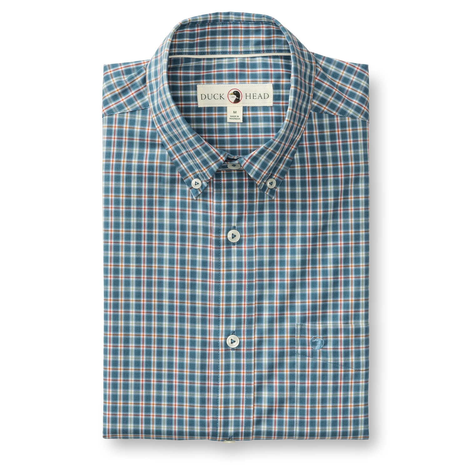 Performance Poplin Sport Shirt - Fallon Plaid - Teal Blue