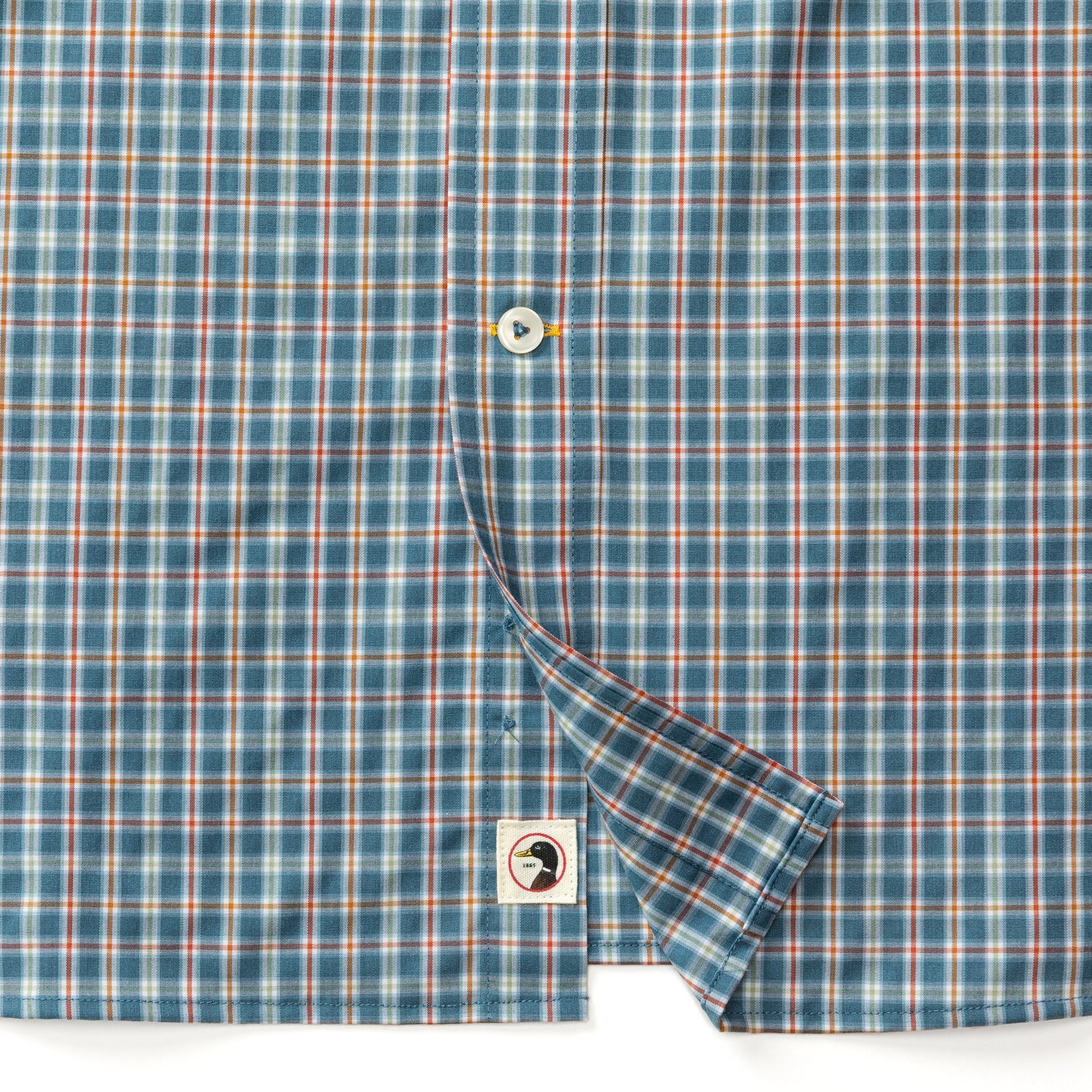 Performance Poplin Sport Shirt - Fallon Plaid - Teal Blue