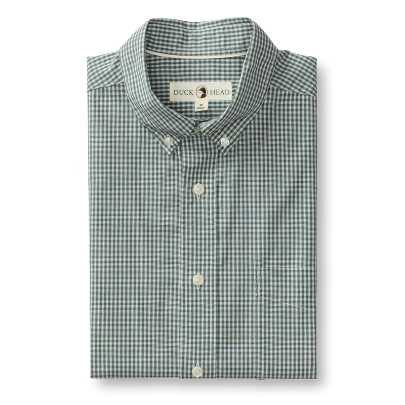 Cotton Cashmere Poplin Sport Shirt - Bolton Plaid - Duck Green