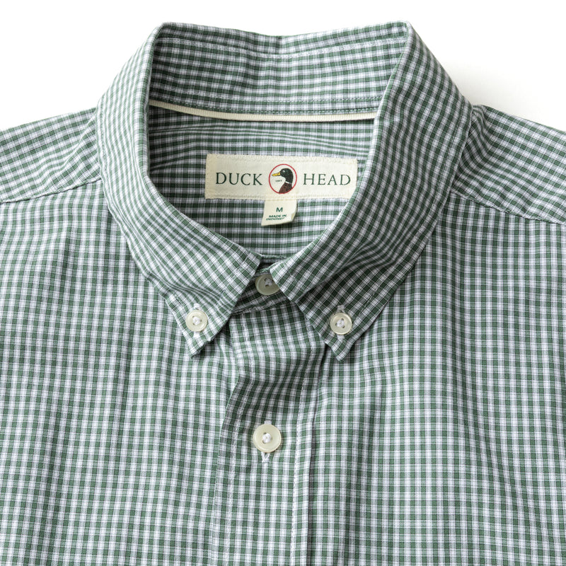 Cotton Cashmere Poplin Sport Shirt - Bolton Plaid - Duck Green