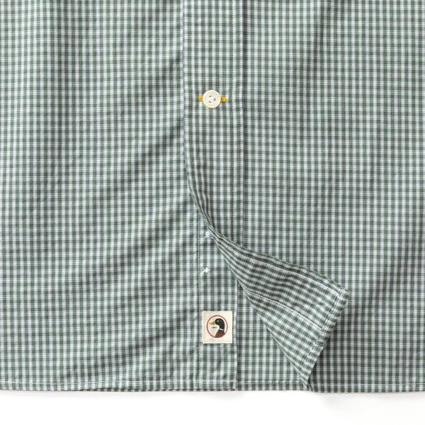 Cotton Cashmere Poplin Sport Shirt - Bolton Plaid - Duck Green