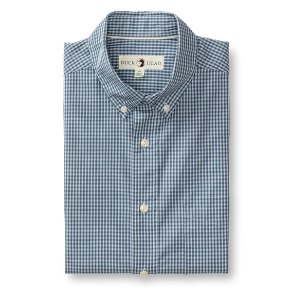 Cotton Cashmere Poplin Sport Shirt - Bolton Plaid - Teal Blue