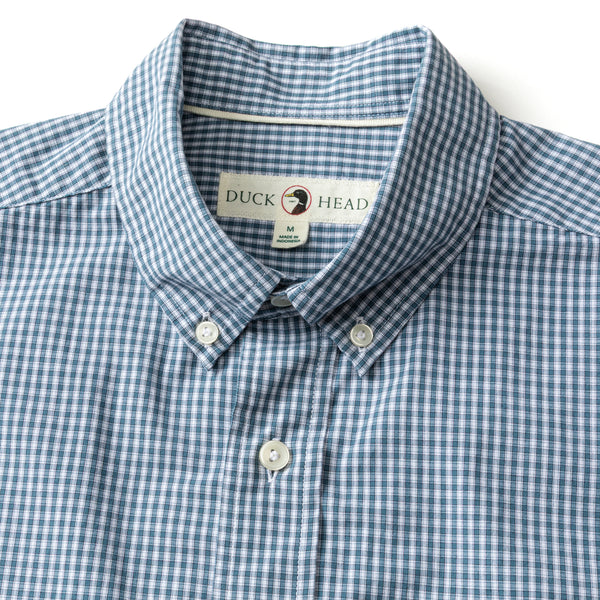 Cotton Cashmere Poplin Sport Shirt - Bolton Plaid - Teal Blue