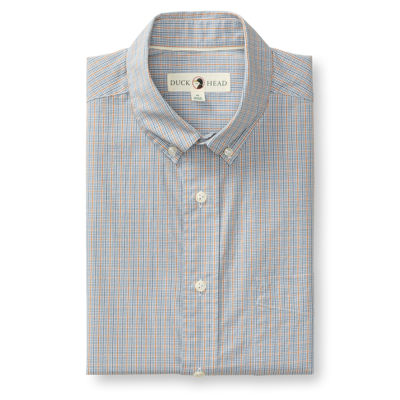 Cotton Cashmere Poplin Sport Shirt - Rollins Plaid - Pale Blue