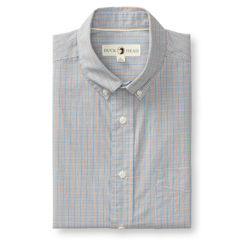 Cotton Cashmere Poplin Sport Shirt - Rollins Plaid - Pale Blue