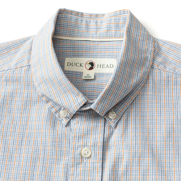 Cotton Cashmere Poplin Sport Shirt - Rollins Plaid - Pale Blue