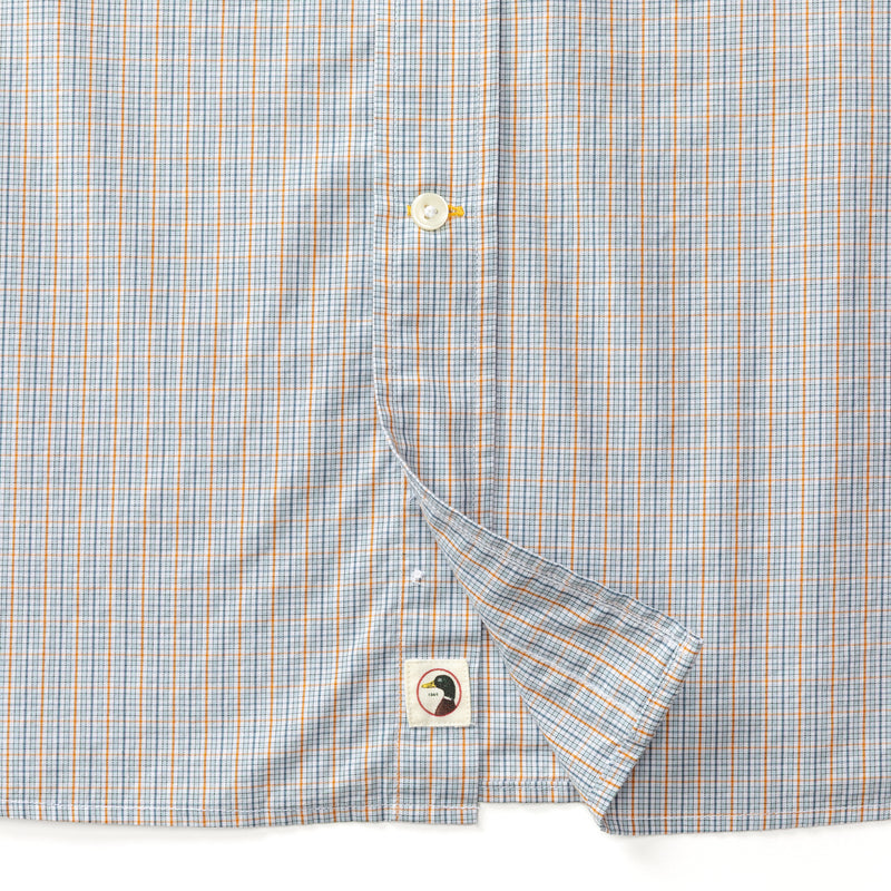 Cotton Cashmere Poplin Sport Shirt - Rollins Plaid - Pale Blue