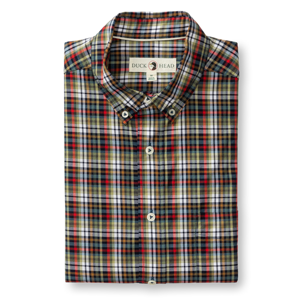 Cotton Twill Sport Shirt - Baley Plaid - Maritime Blue