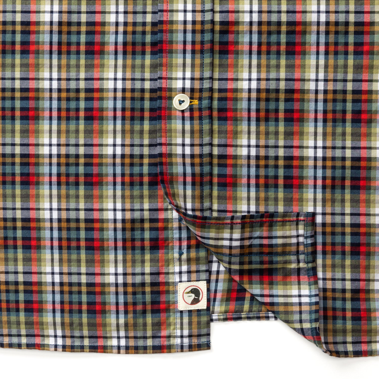 Cotton Twill Sport Shirt - Baley Plaid - Maritime Blue