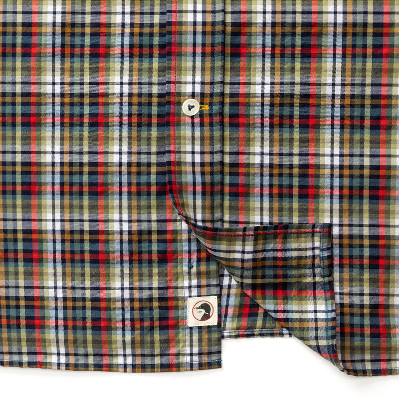 Cotton Twill Sport Shirt - Baley Plaid - Maritime Blue