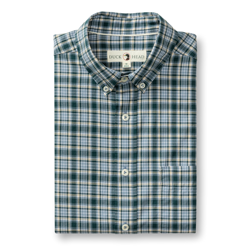 Cotton Twill Sport Shirt - Lanier Plaid - Emerald Green