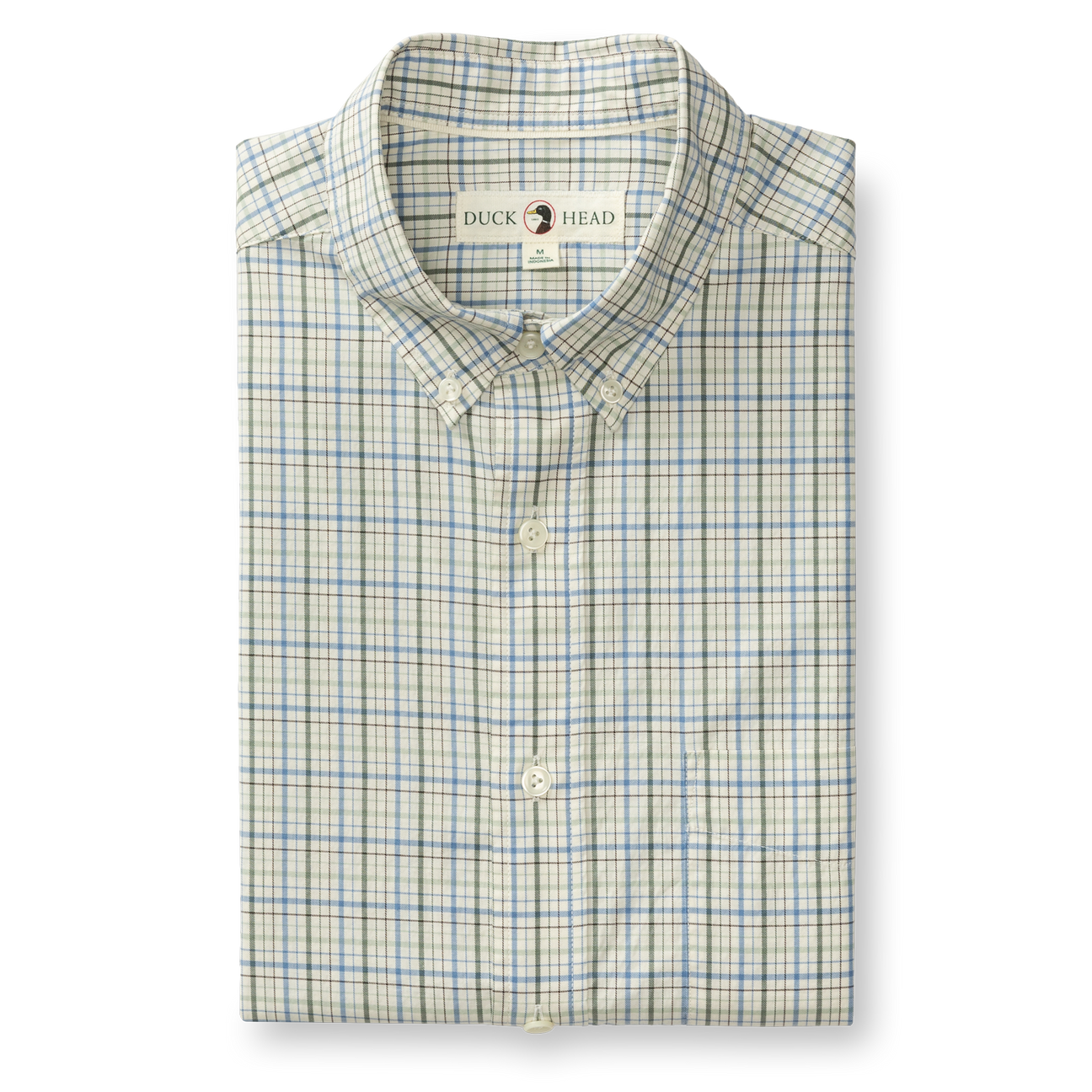 Cotton Twill Sport Shirt - Cooper Plaid - Lake Blue