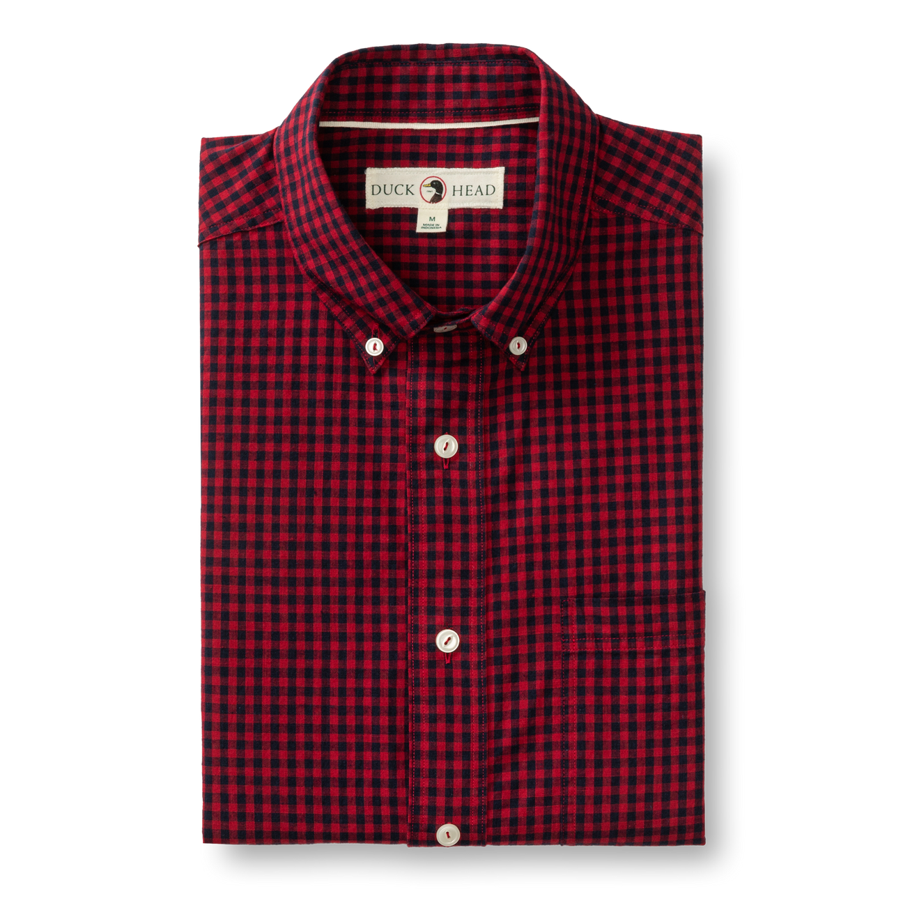 Cotton Slub Sport Shirt - Kimball Plaid - Rio Red