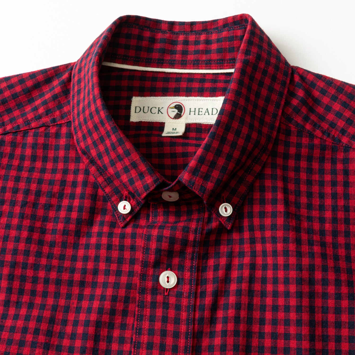 Cotton Slub Sport Shirt - Kimball Plaid - Rio Red