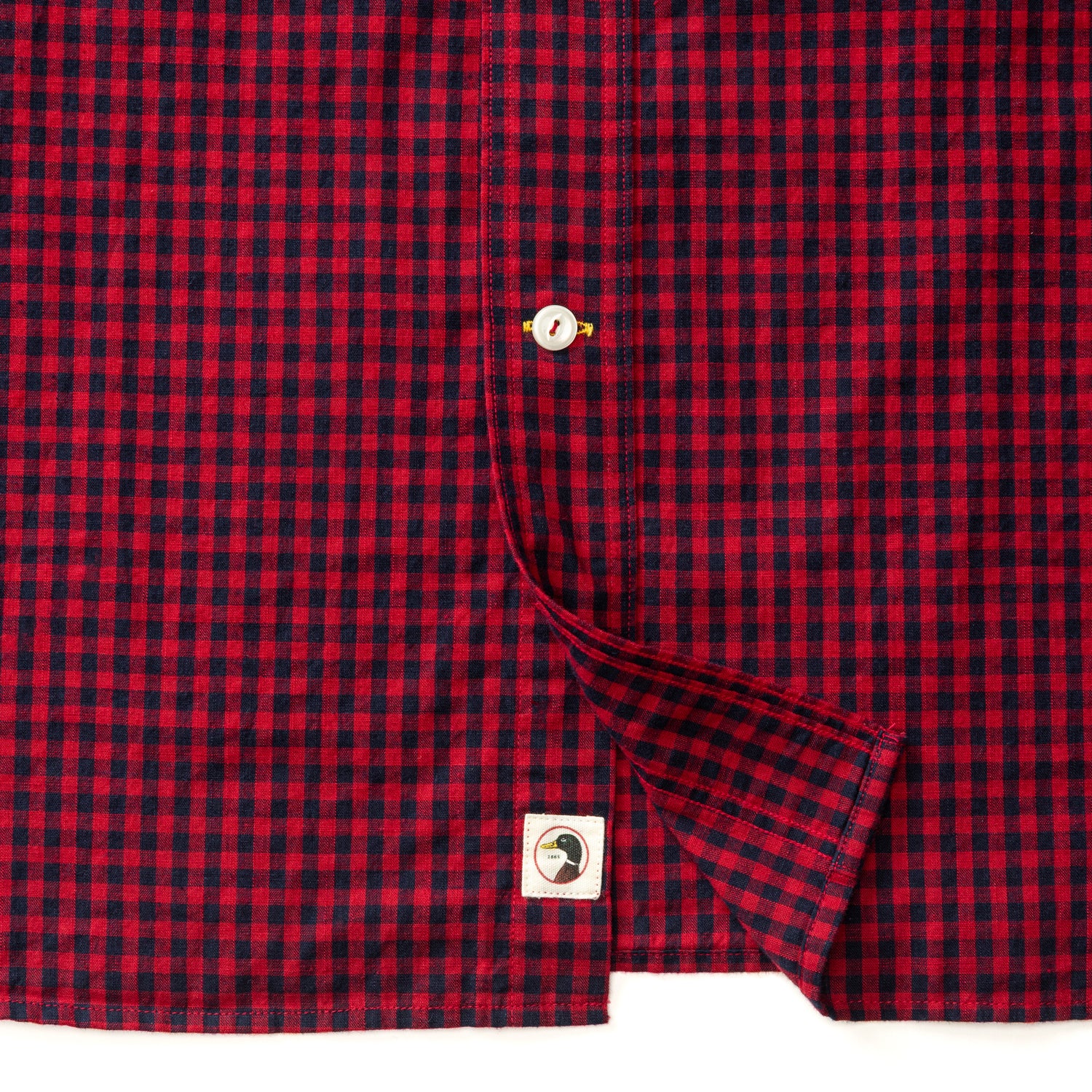Cotton Slub Sport Shirt - Kimball Plaid - Rio Red