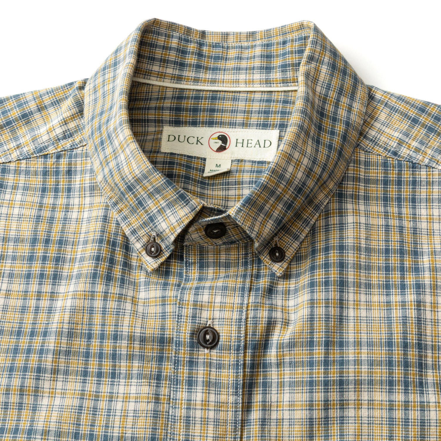 Cotton Slub Sport Shirt - Croft Plaid - Orion Blue