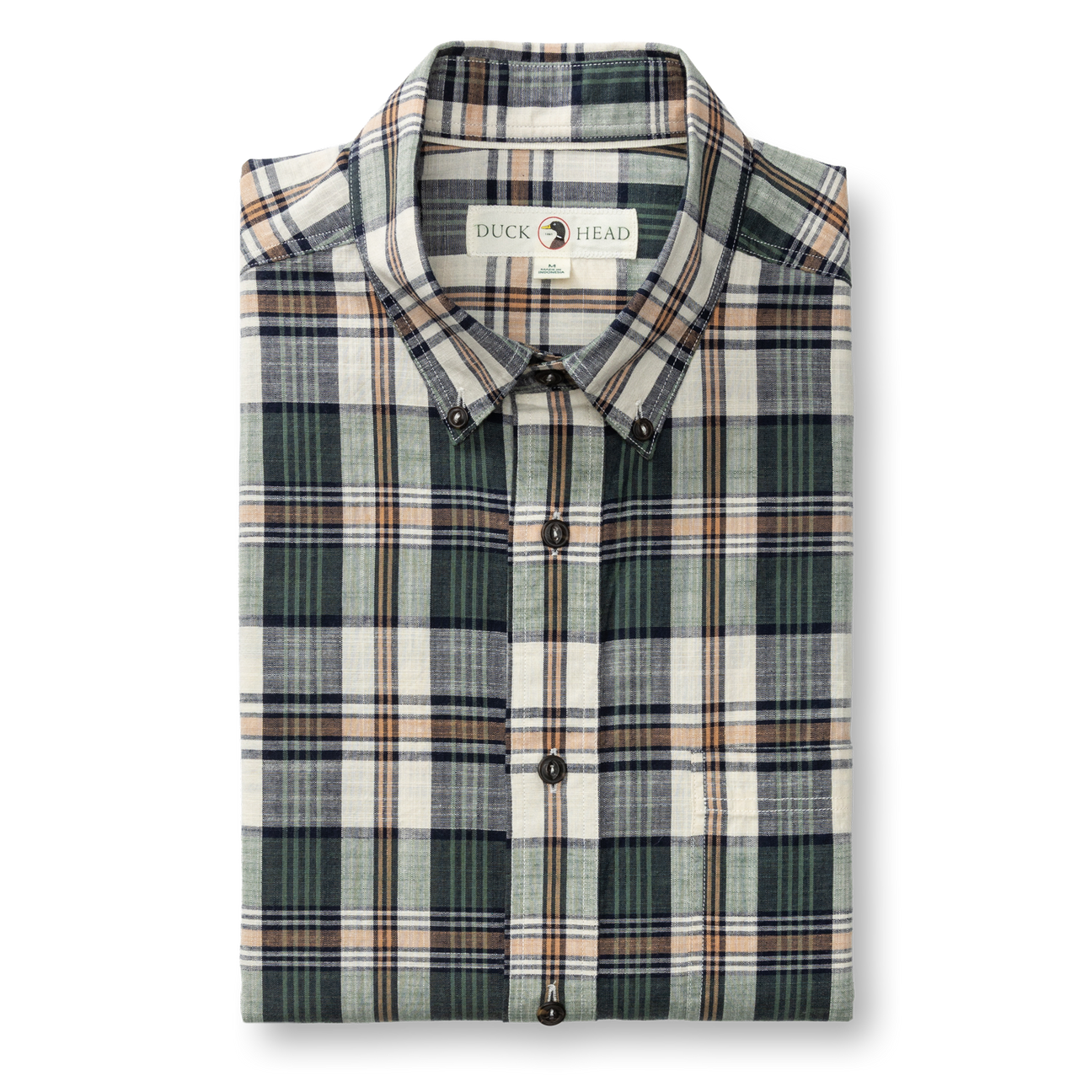 Cotton Slub Sport Shirt - Huntington Plaid - Duck Green