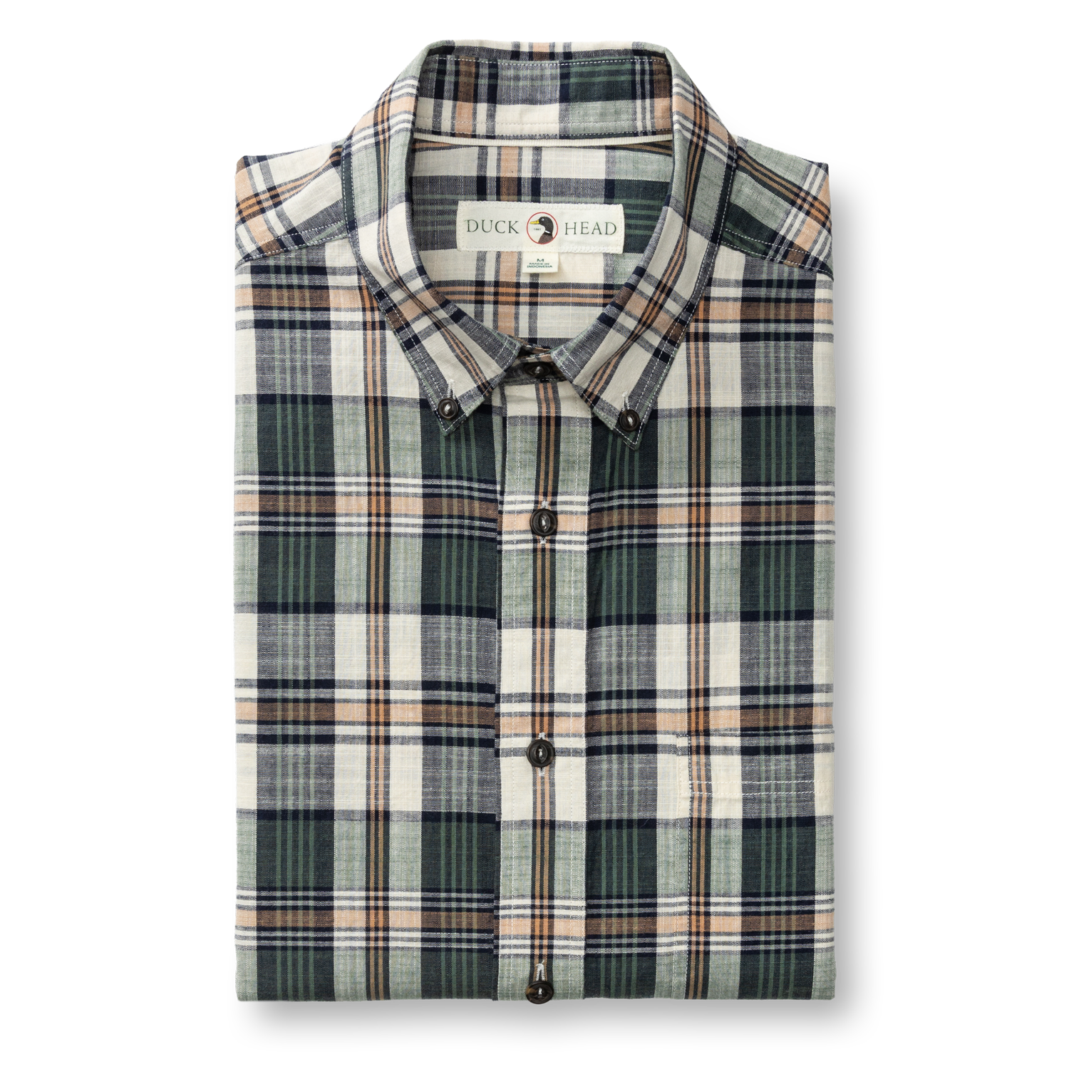 Cotton Slub Sport Shirt - Huntington Plaid - Duck Green