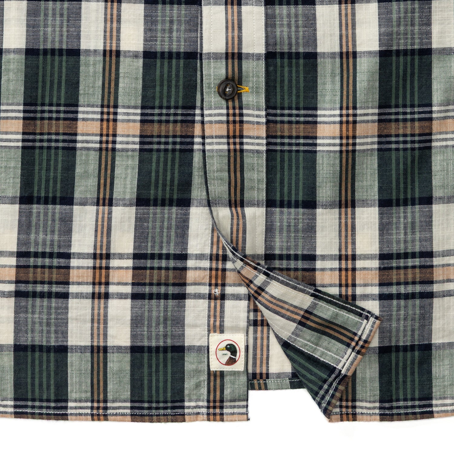 Cotton Slub Sport Shirt - Huntington Plaid - Duck Green