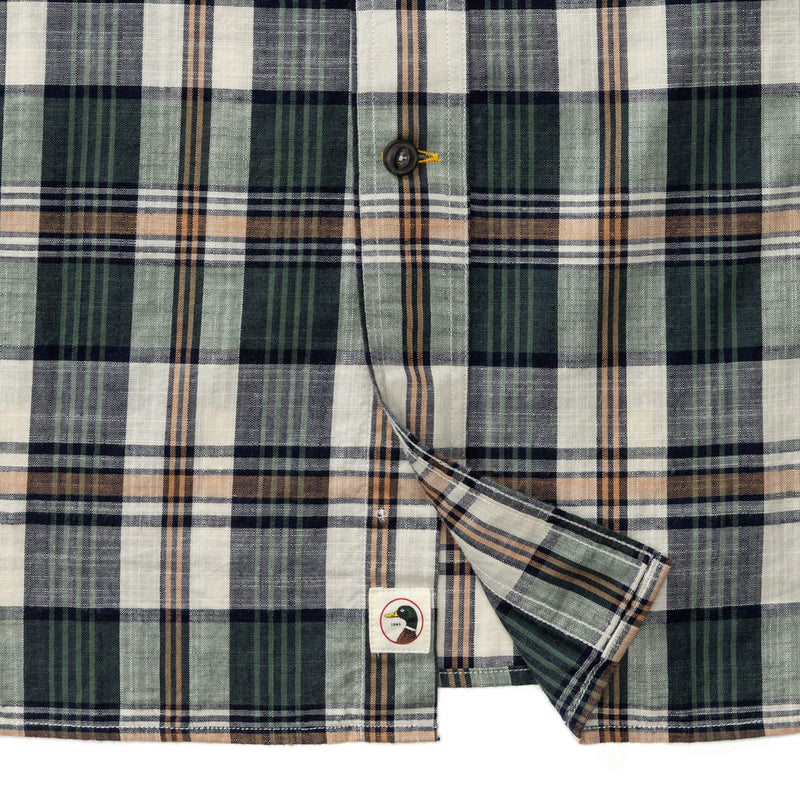 Cotton Slub Sport Shirt - Huntington Plaid - Duck Green