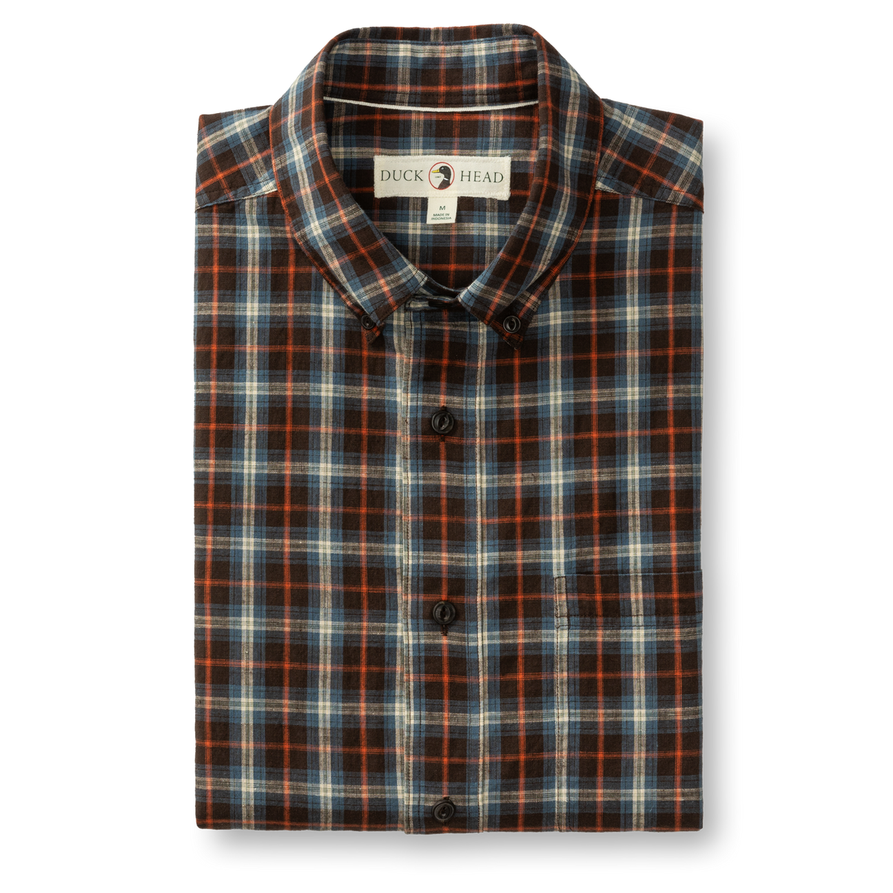 Cotton Slub Sport Shirt - Dunn Plaid - Dark Brown