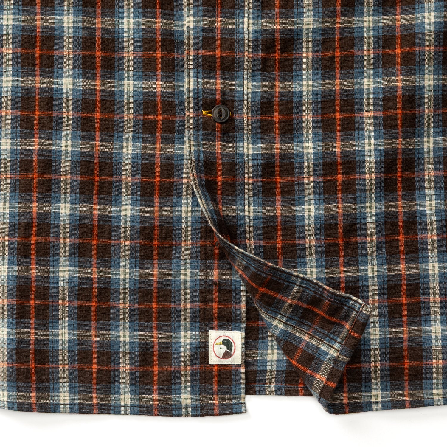 Cotton Slub Sport Shirt - Dunn Plaid - Dark Brown