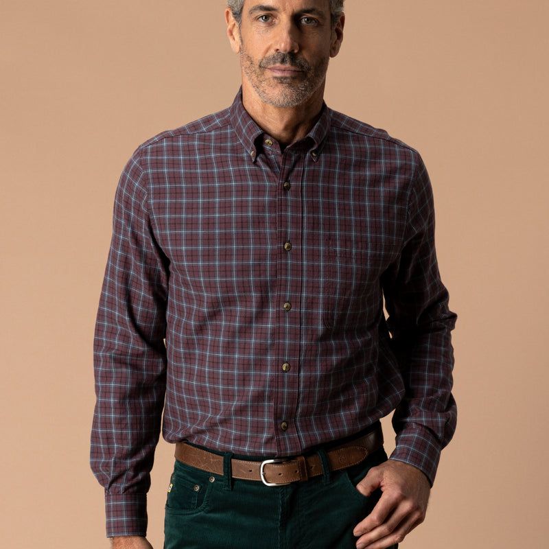Cotton Wool Sport Shirt - Mercer Plaid - Huckleberry