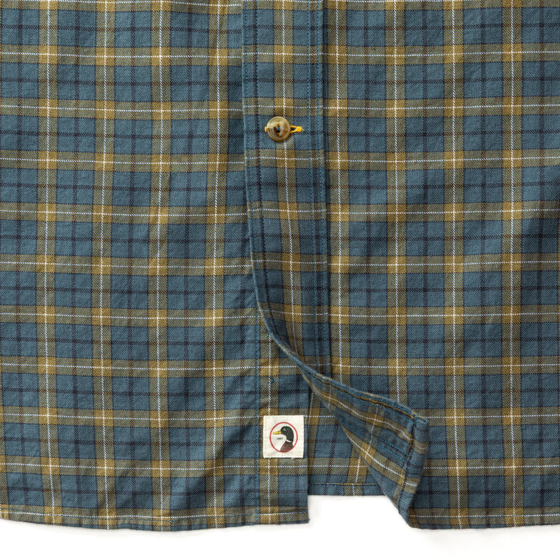 Cotton Wool Sport Shirt - Mercer Plaid - Orion Blue