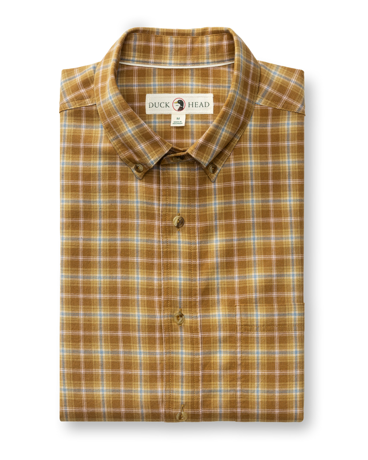 Cotton Wool Sport Shirt - Dearing Plaid - Bronze Brown