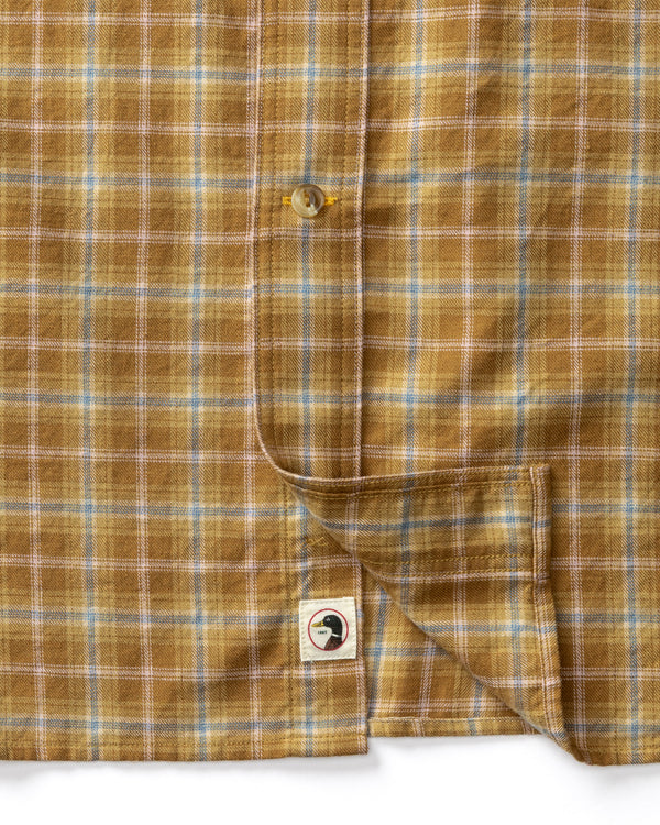 Cotton Wool Sport Shirt - Dearing Plaid - Bronze Brown