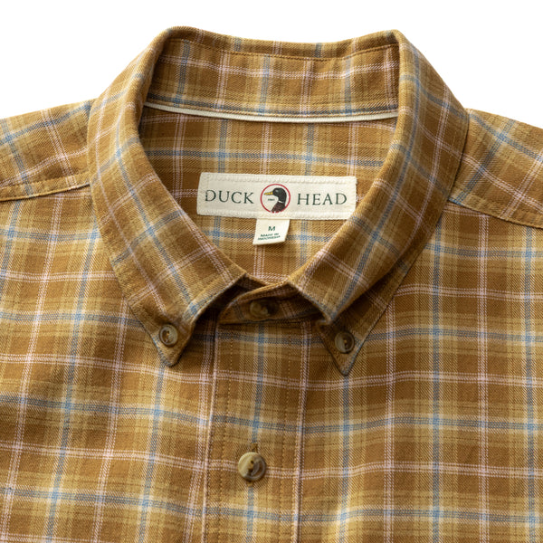 Cotton Wool Sport Shirt - Dearing Plaid - Bronze Brown