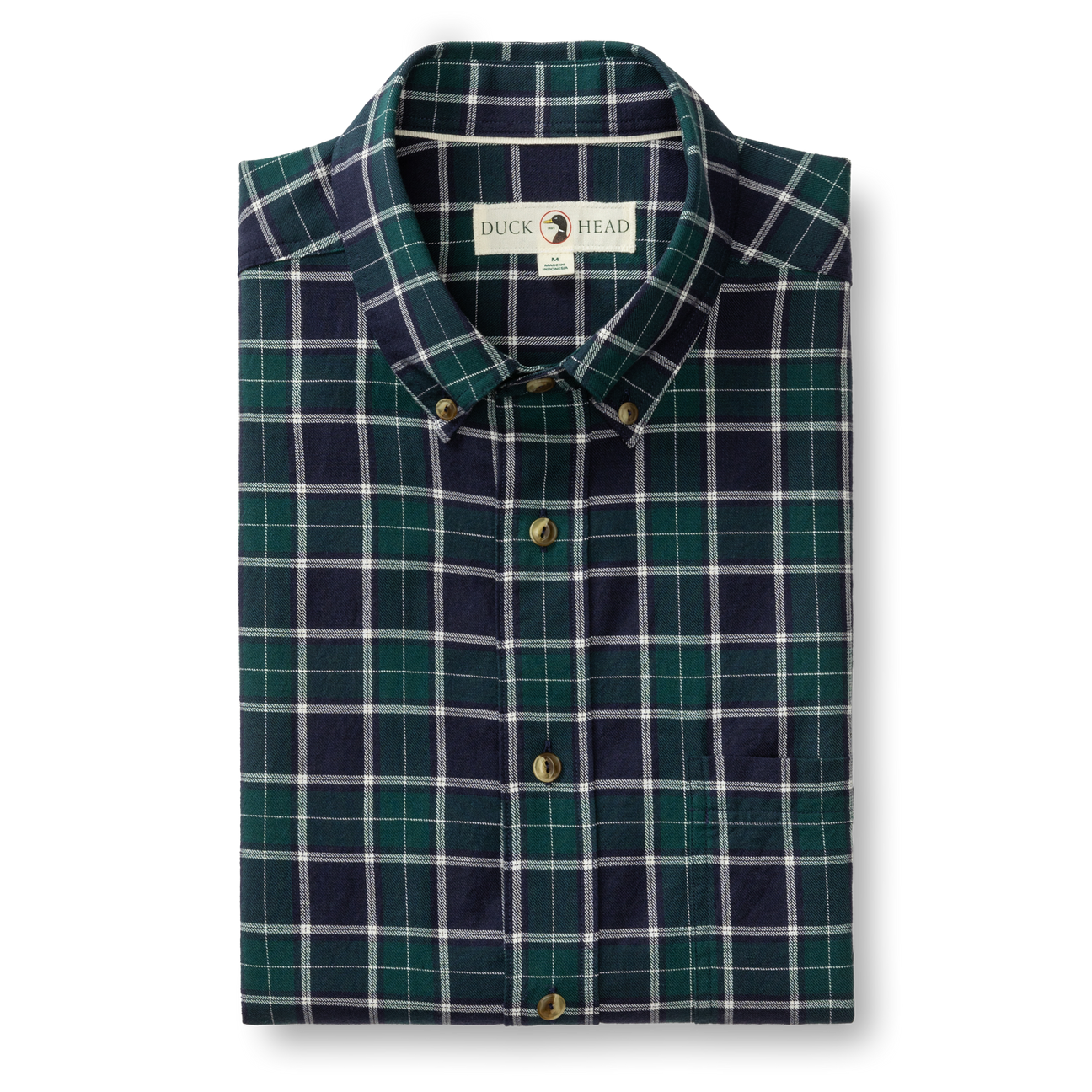 Cotton Wool Sport Shirt - Pickens Plaid - Emerald Green