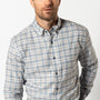 Cotton Flannel Sport Shirt - Layne Plaid - Glacier Blue