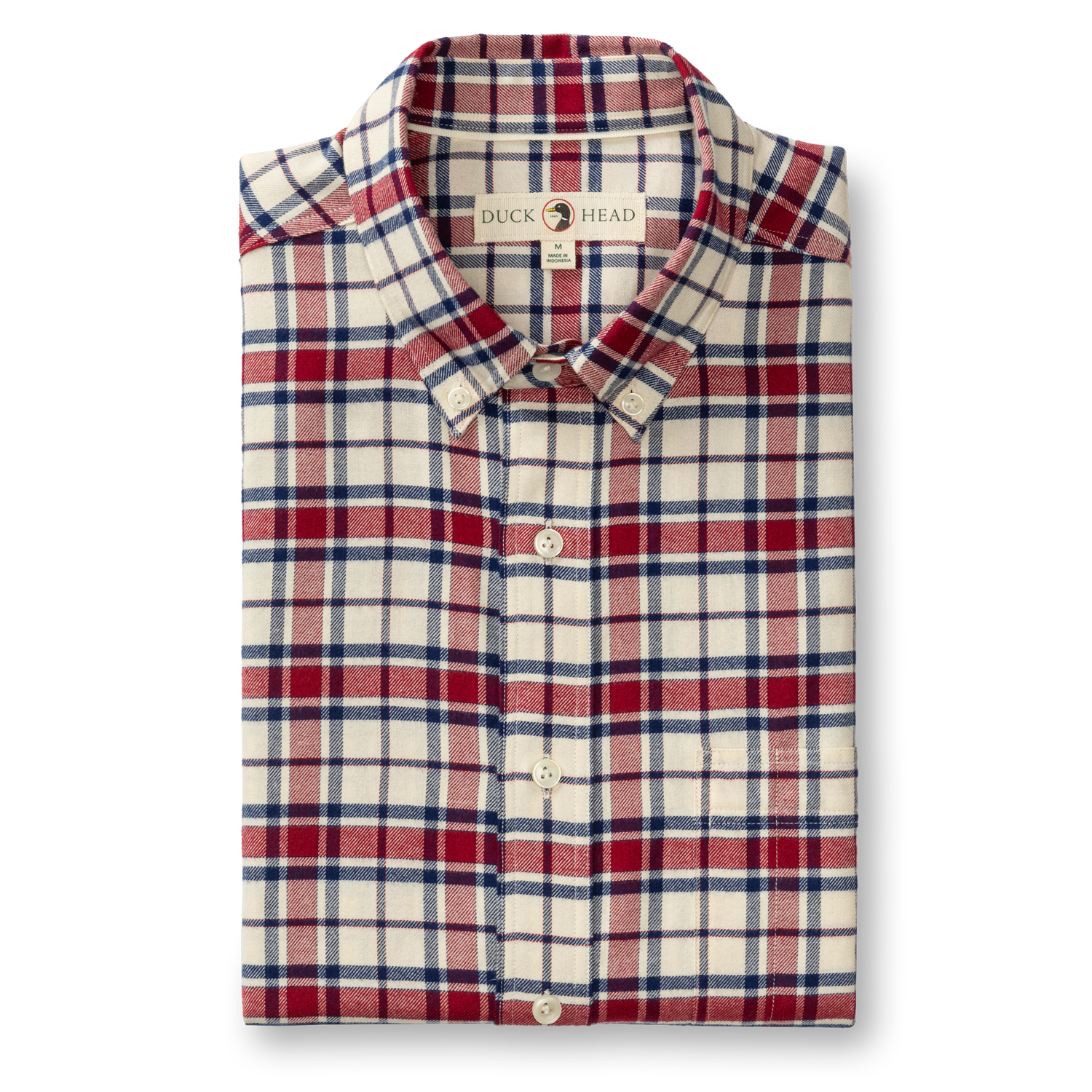Cotton Flannel Sport Shirt - Bradner Plaid - Rio Red
