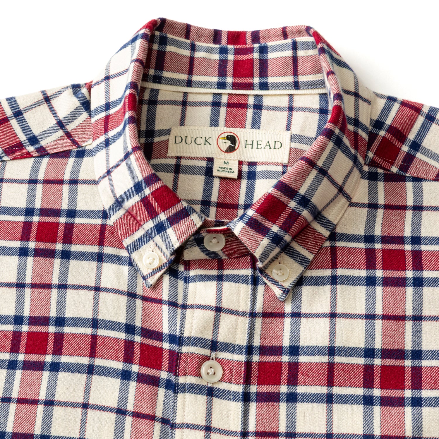 Cotton Flannel Sport Shirt - Bradner Plaid - Rio Red
