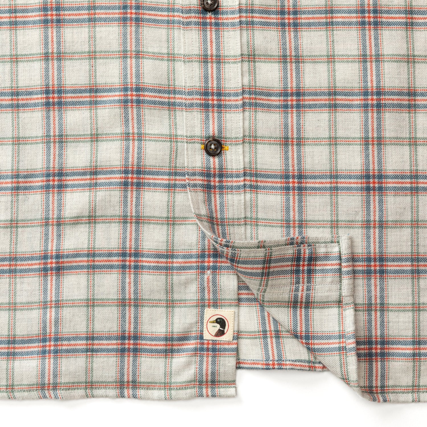 Cotton Flannel Sport Shirt - Malcolm Plaid - Grey Heather