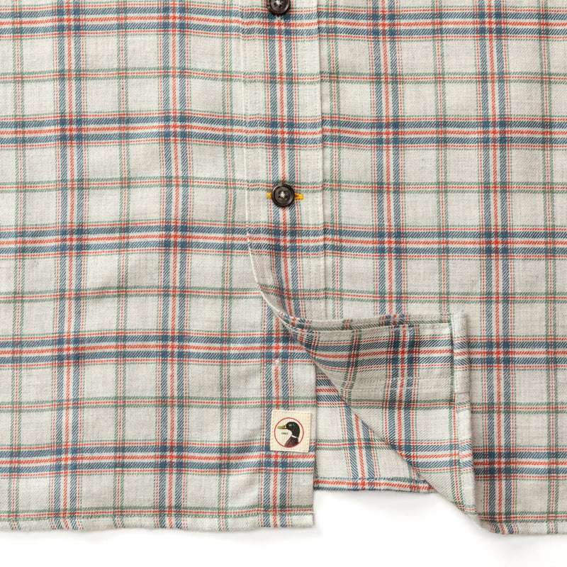 Cotton Flannel Sport Shirt - Malcolm Plaid - Grey Heather