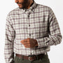 Cotton Flannel Sport Shirt - Malcolm Plaid - Grey Heather